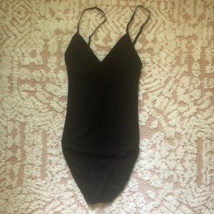 American Apparel Simple Strappy Black Body Suit